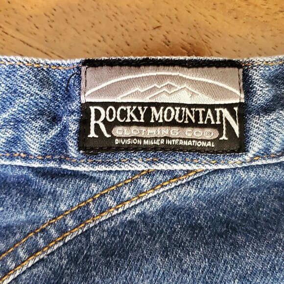 90s Rocky Mountain High-Waist Bareback Womans Size 16L Blue Denim Jeans Y2K - Picture 3 of 15